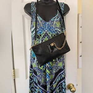 Michael Kors James Large Black Leather Zip Clutch | Good Used Condition